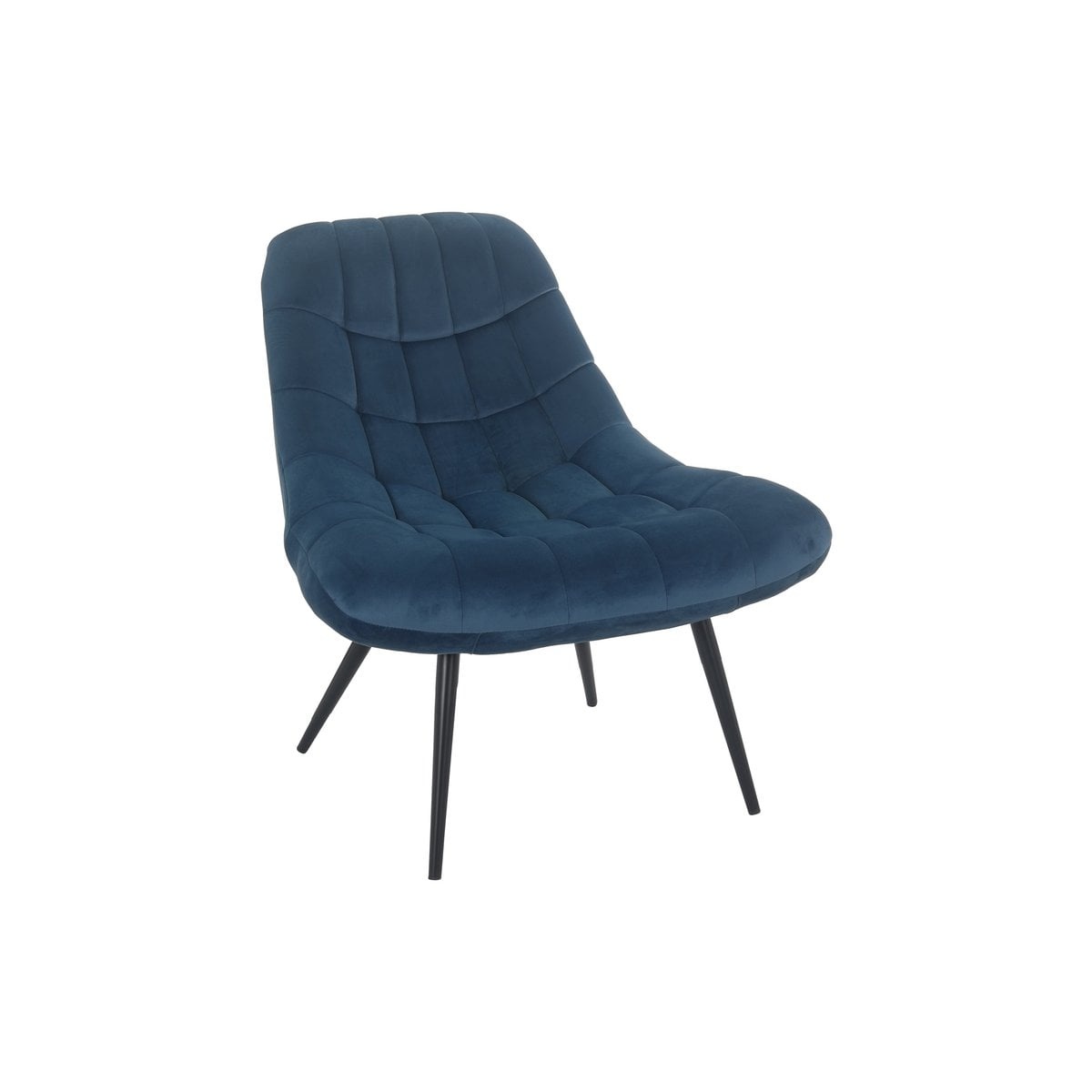 SalesFever Fauteuil XXL velours blauw metaal zwart