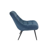 SalesFever Fauteuil XXL velours blauw metaal zwart