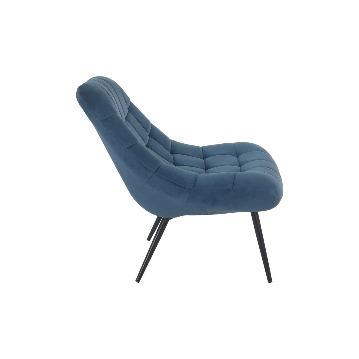 SalesFever Fauteuil XXL velours blauw metaal zwart