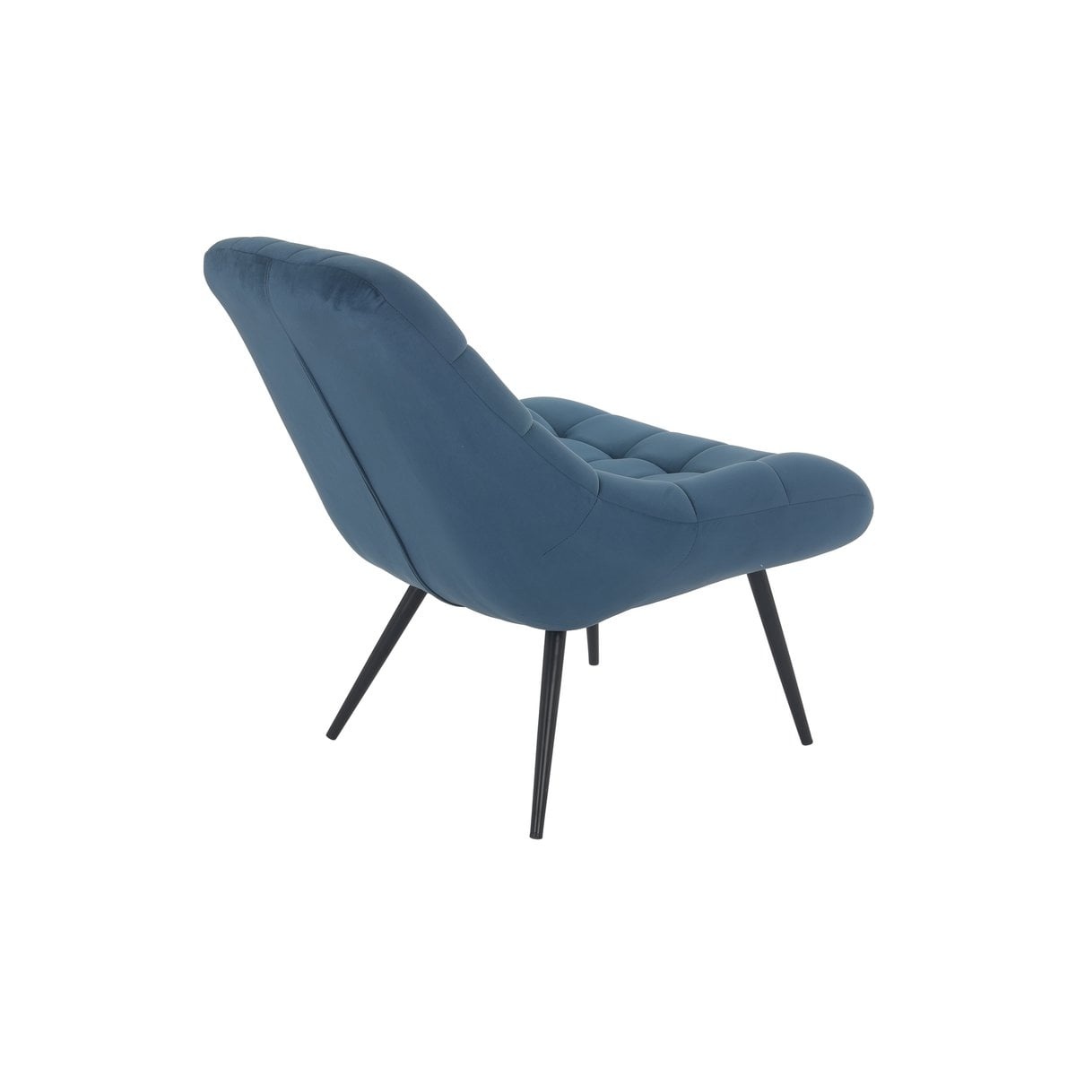 SalesFever Fauteuil XXL velours blauw metaal zwart