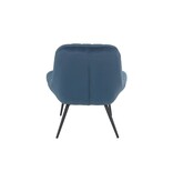 SalesFever Fauteuil XXL velours blauw metaal zwart