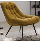 SalesFever Fauteuil XXL fluweel geel metaal zwart