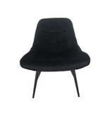 SalesFever Fauteuil XXL fluweel zwart metaal zwart