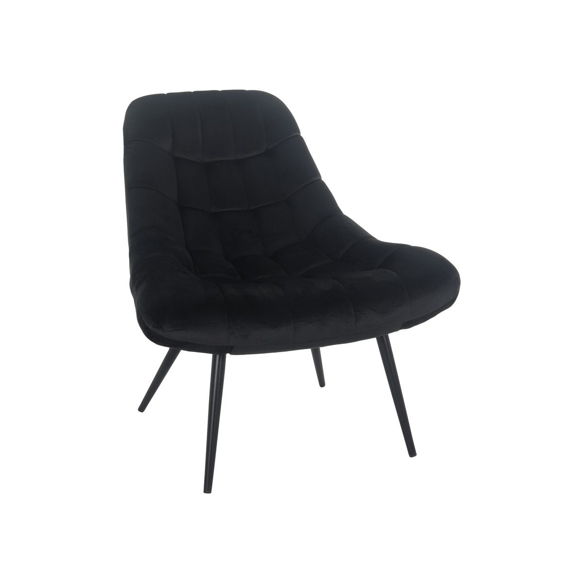 SalesFever Fauteuil XXL fluweel zwart metaal zwart