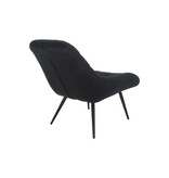 SalesFever Fauteuil XXL fluweel zwart metaal zwart