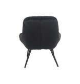 SalesFever Fauteuil XXL fluweel zwart metaal zwart