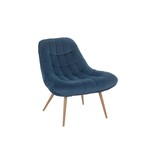 SalesFever Fauteuil XXL velours blauw metaal houtlook