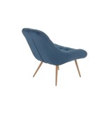 SalesFever Fauteuil XXL velours blauw metaal houtlook