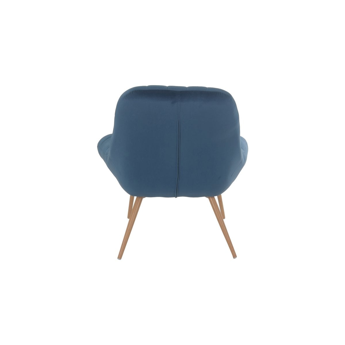 SalesFever Fauteuil XXL velours blauw metaal houtlook
