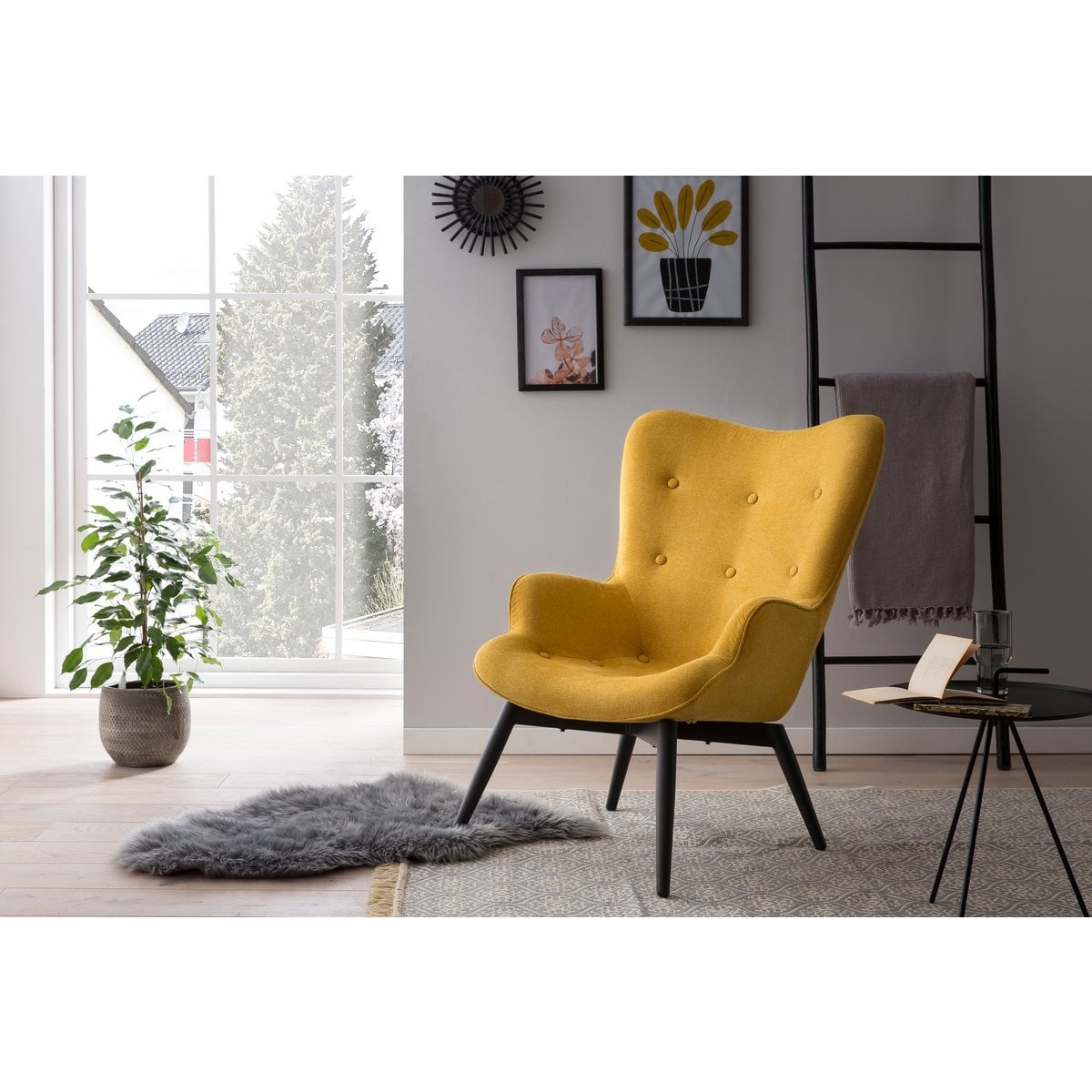 SalesFever Fauteuil gele structuurstof