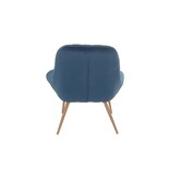 SalesFever Fauteuil XXL velours blauw metaal houtlook