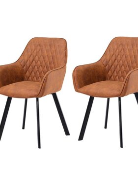 SalesFever Fauteuilset van 2 bruine microvezel