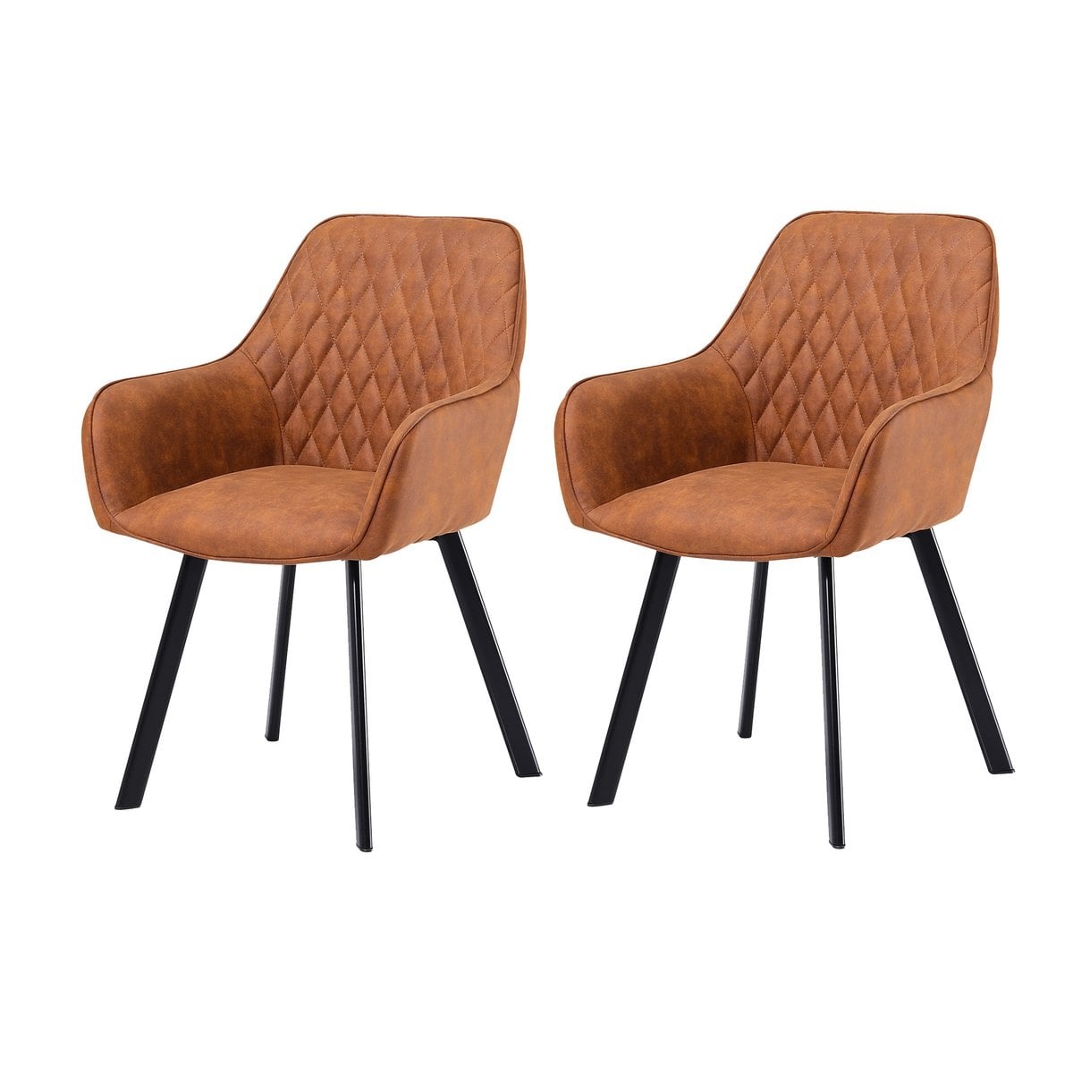 SalesFever Fauteuilset van 2 bruine microvezel