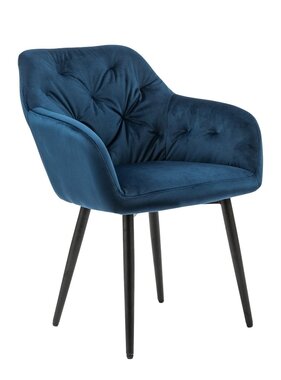 SalesFever Fauteuil blauw fluweel