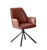 SalesFever Cognac fauteuil set van 2 met 360° draaifunctie