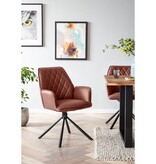 SalesFever Cognac fauteuil set van 2 met 360° draaifunctie