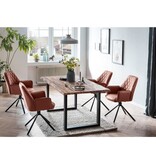 SalesFever Cognac fauteuil set van 2 met 360° draaifunctie
