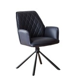 SalesFever Fauteuil donkerblauw set van 2 met 360° draaifunctie