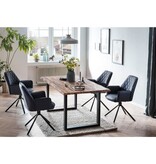 SalesFever Fauteuil donkerblauw set van 2 met 360° draaifunctie