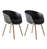 SalesFever Eetkamerstoel set van 2 zwart