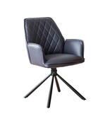 SalesFever Grijze fauteuil set van 2 met 360° draaifunctie