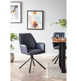 SalesFever Grijze fauteuil set van 2 met 360° draaifunctie