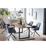 SalesFever Grijze fauteuil set van 2 met 360° draaifunctie