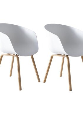 SalesFever Eetkamerstoel set van 2 wit