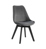 SalesFever Eetkamerstoel set van 2 grijs fluweel