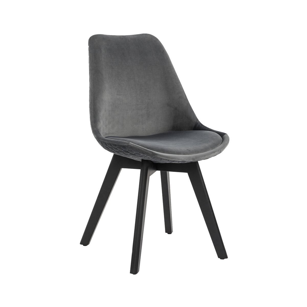 SalesFever Eetkamerstoel set van 2 grijs fluweel