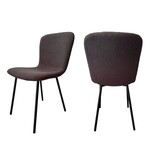 SalesFever Bouclélook stoelenset van 4 donkergrijs