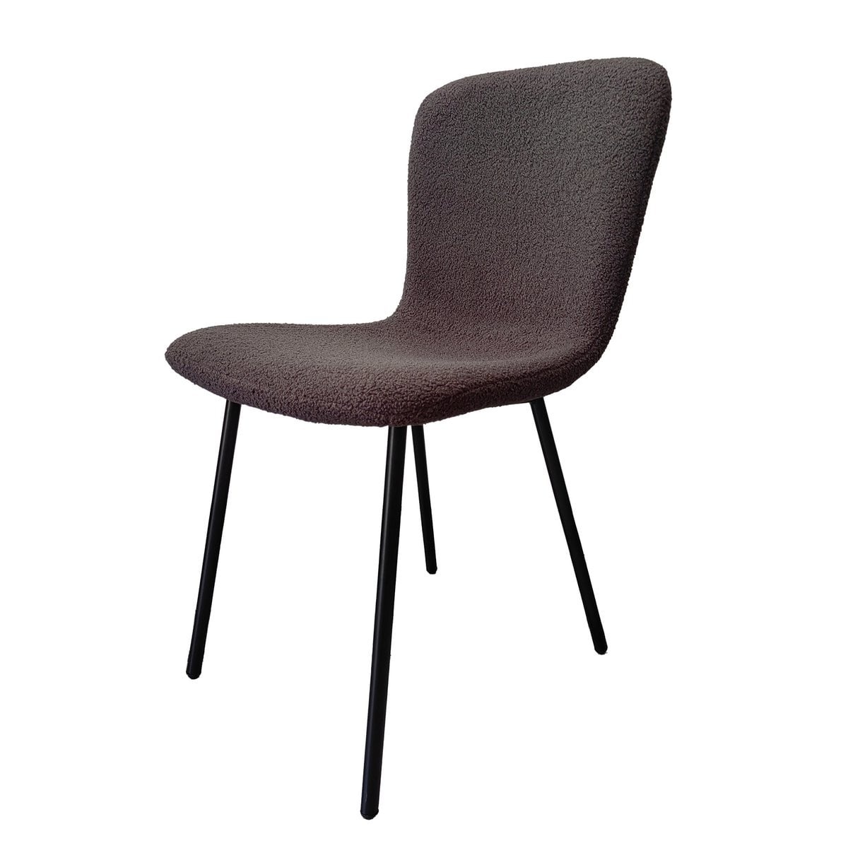 SalesFever Bouclélook stoelenset van 4 donkergrijs