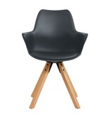 SalesFever Fauteuil met kunststof schaal, set van 2, donkergrijs
