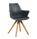 SalesFever Fauteuil met kunststof schaal, set van 2, donkergrijs