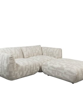 Pole To Pole Bank Amsterdam 2,5 Zits + Ottoman Wit Glyphs