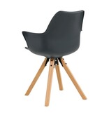SalesFever Fauteuil met kunststof schaal, set van 2, donkergrijs
