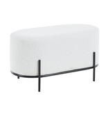 SalesFever Gestoffeerde kruk Bouclé stof wit