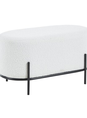 SalesFever Gestoffeerde kruk Bouclé stof wit