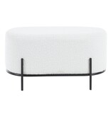 SalesFever Gestoffeerde kruk Bouclé stof wit