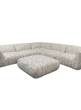 Pole To Pole Bank Amsterdam 6 Zits Hoekbank + Ottoman Bank Wit Glyphs