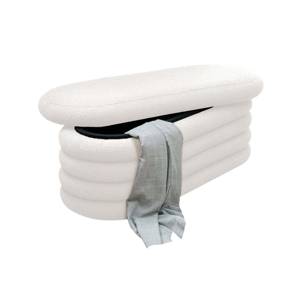 SalesFever Krullende Polsterhocker/Bettbank Wit