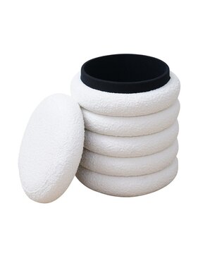 SalesFever Curly Sitzhocker Ø38 cm Wit