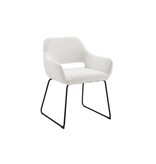 SalesFever Fauteuil met ruguitsparing Bouclé stof wit