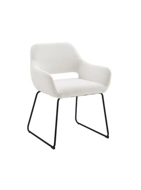 SalesFever Fauteuil met ruguitsparing Bouclé stof wit