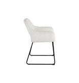 SalesFever Fauteuil met ruguitsparing Bouclé stof wit