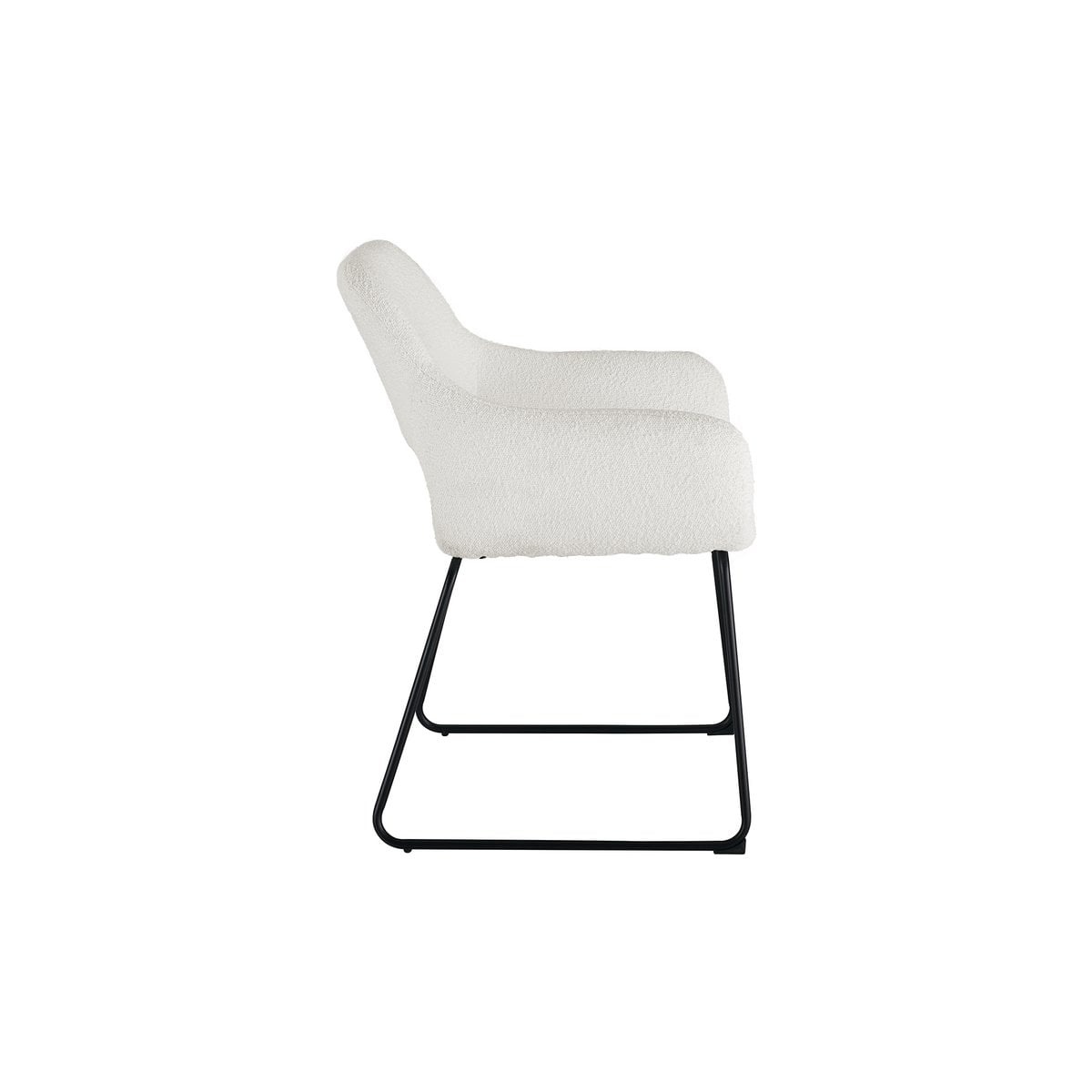 SalesFever Fauteuil met ruguitsparing Bouclé stof wit