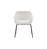 SalesFever Fauteuil met ruguitsparing Bouclé stof wit