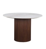 Pole To Pole Urban Chique Ronde Tafel Keramiek Marmer / Walnoot Fineer