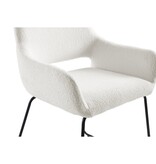SalesFever Fauteuil met ruguitsparing Bouclé stof wit