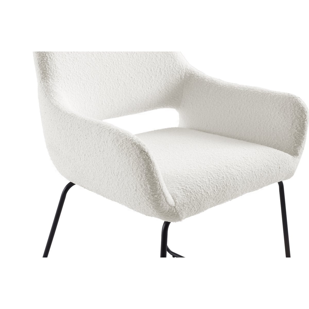 SalesFever Fauteuil met ruguitsparing Bouclé stof wit